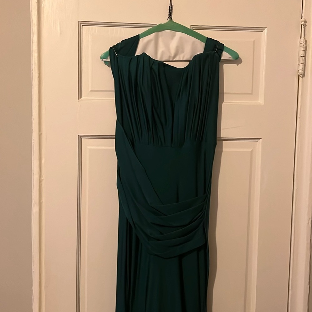 Jessica Angel 787 Off The Shoulder Ruched Dress- size Medium- green